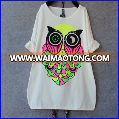 2014 fashion summer cute printed long sleeve wholesale korean style t-shirts